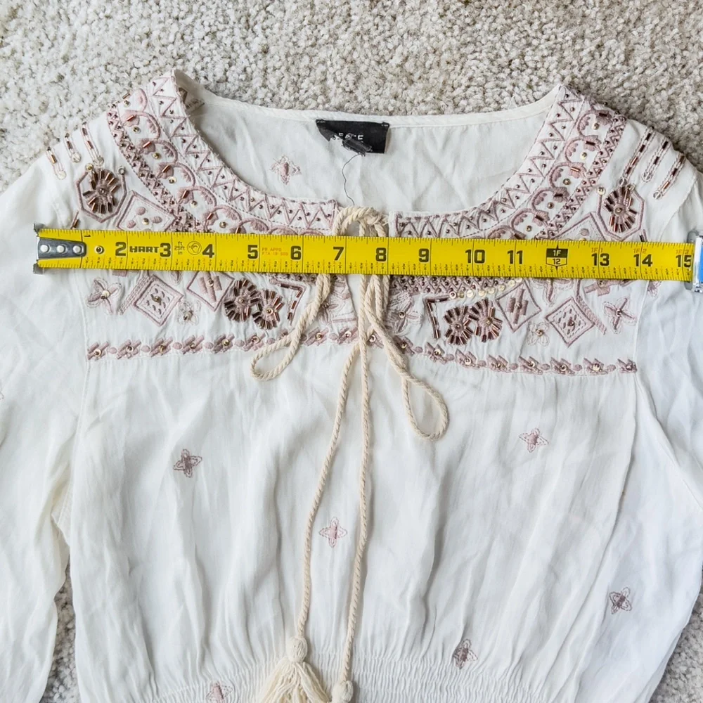 Fate Embroidered White Boho Blouse Size Small - Picture 8 of 14